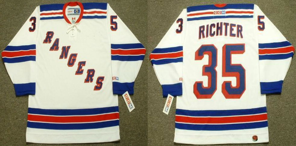 2019 Men New York Rangers 35 Richter white style 2 CCM NHL jerseys